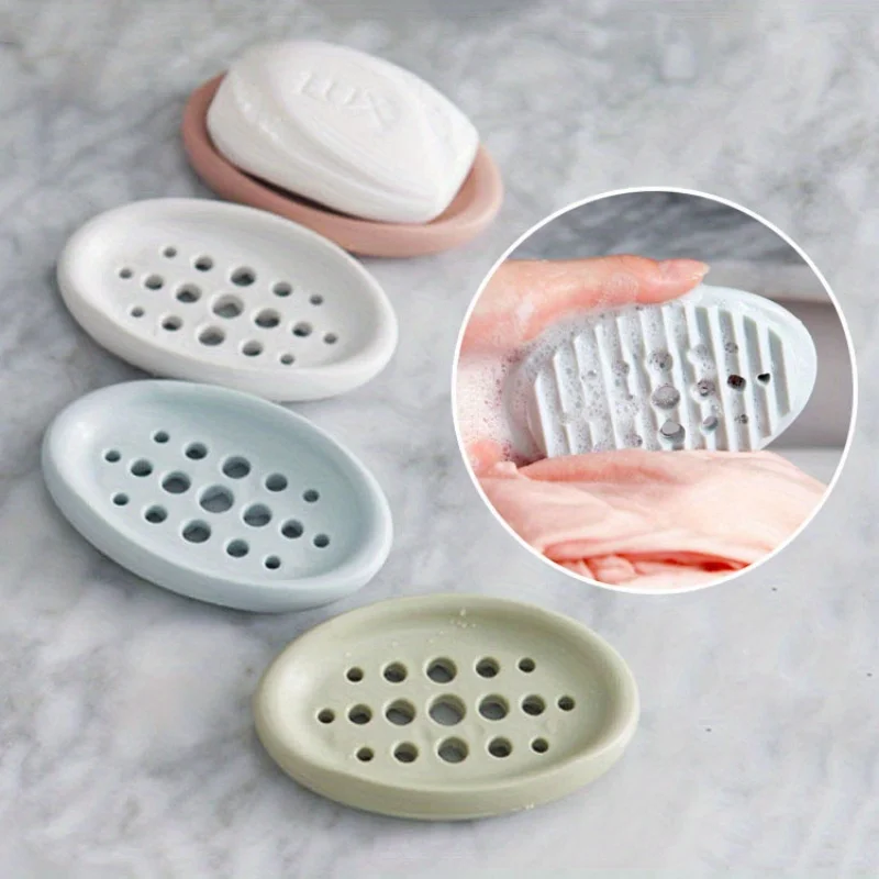 Home Bathroom Drain Soap Rack Silicone Soap Box with Teeth Multi-purpose Cleaning Brush Soap Box