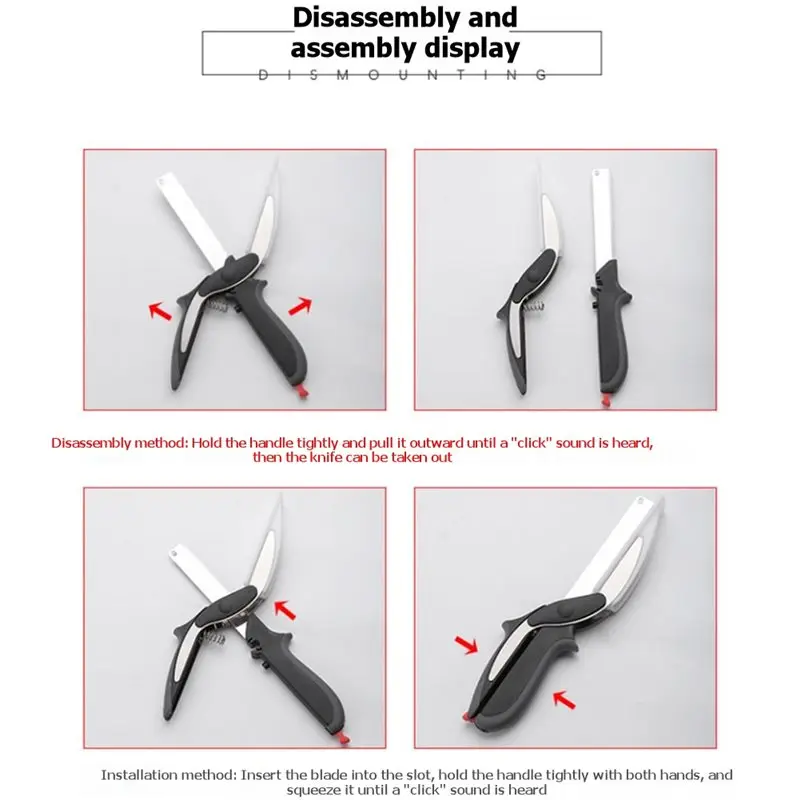 ABSE-Kitchen Scissors 2 In 1 With Stainless Steel Blade & Plastic Cutting Board - Safe, Easy-To-Use Shears For Food Prep