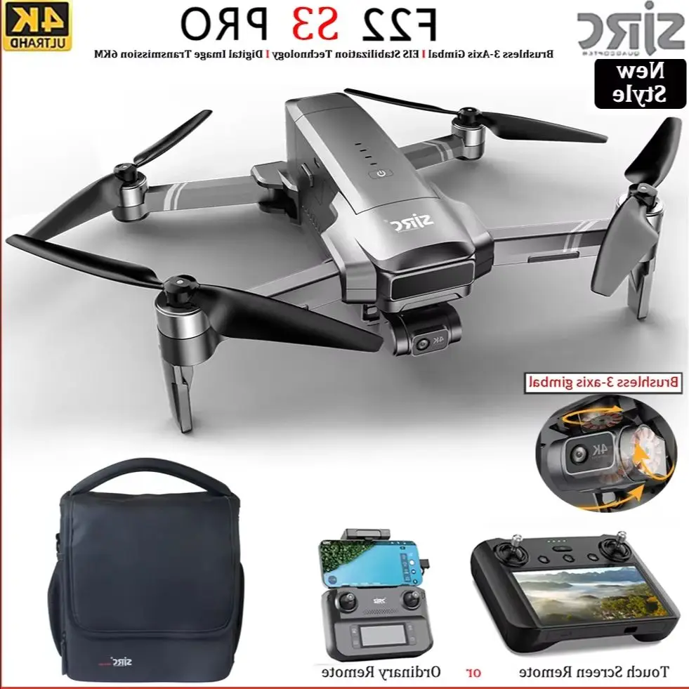 SJRC F22S3Pro Foldable GPS Drone with 4KHD Camera 3‑Axis Gimbal EIS Brushless Motor 5G WiFi FPV RC Quadcopter for Kids Beginners