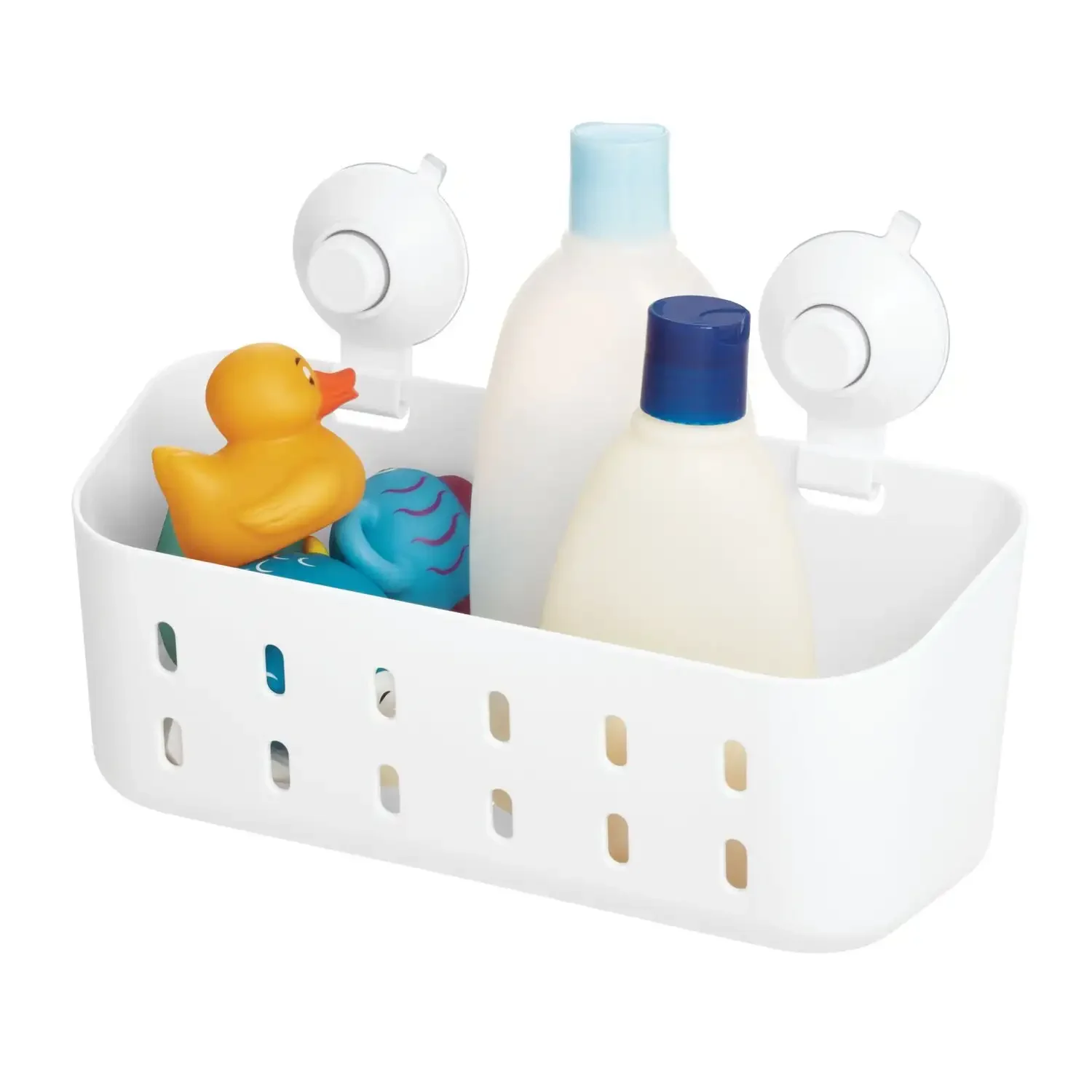 

Cade Push Lock Suction Rectangle Basket, White