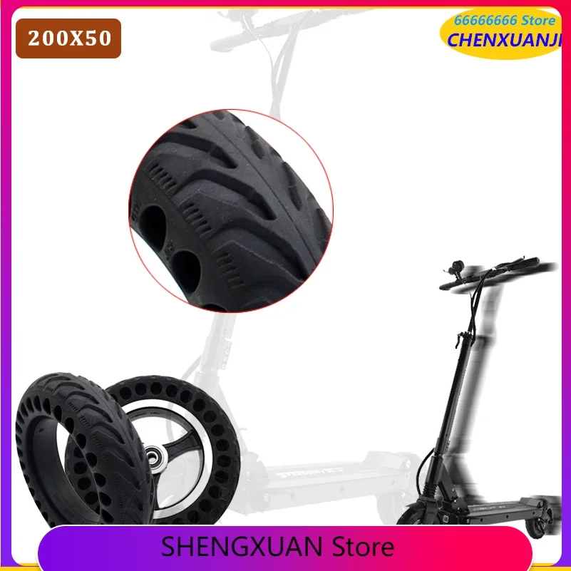 8 Inch Explosion Proof Electric Bicycle Scooter Tubeless Tire Wheel 200x50 Motorcycle Solid   Honeycomb Holes