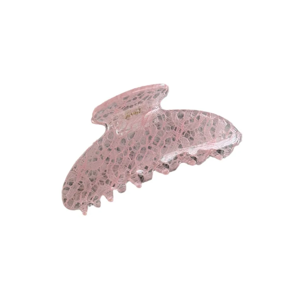 New Korean Women Elegant Transparent Lace Pattern Hair Claw Barrettes Girl Fashion Hair Clips Headwear Hair Accessories Hairpins