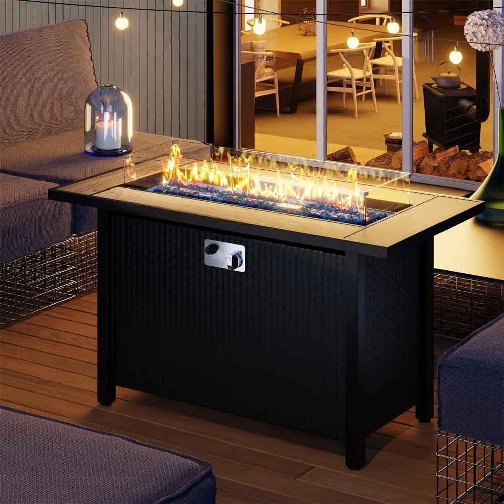 Imagem -02 - Shintchi-propano Fire Pit Table com Glass Window Protector Outdoor Steel Gás 45 in 50.000 Btu