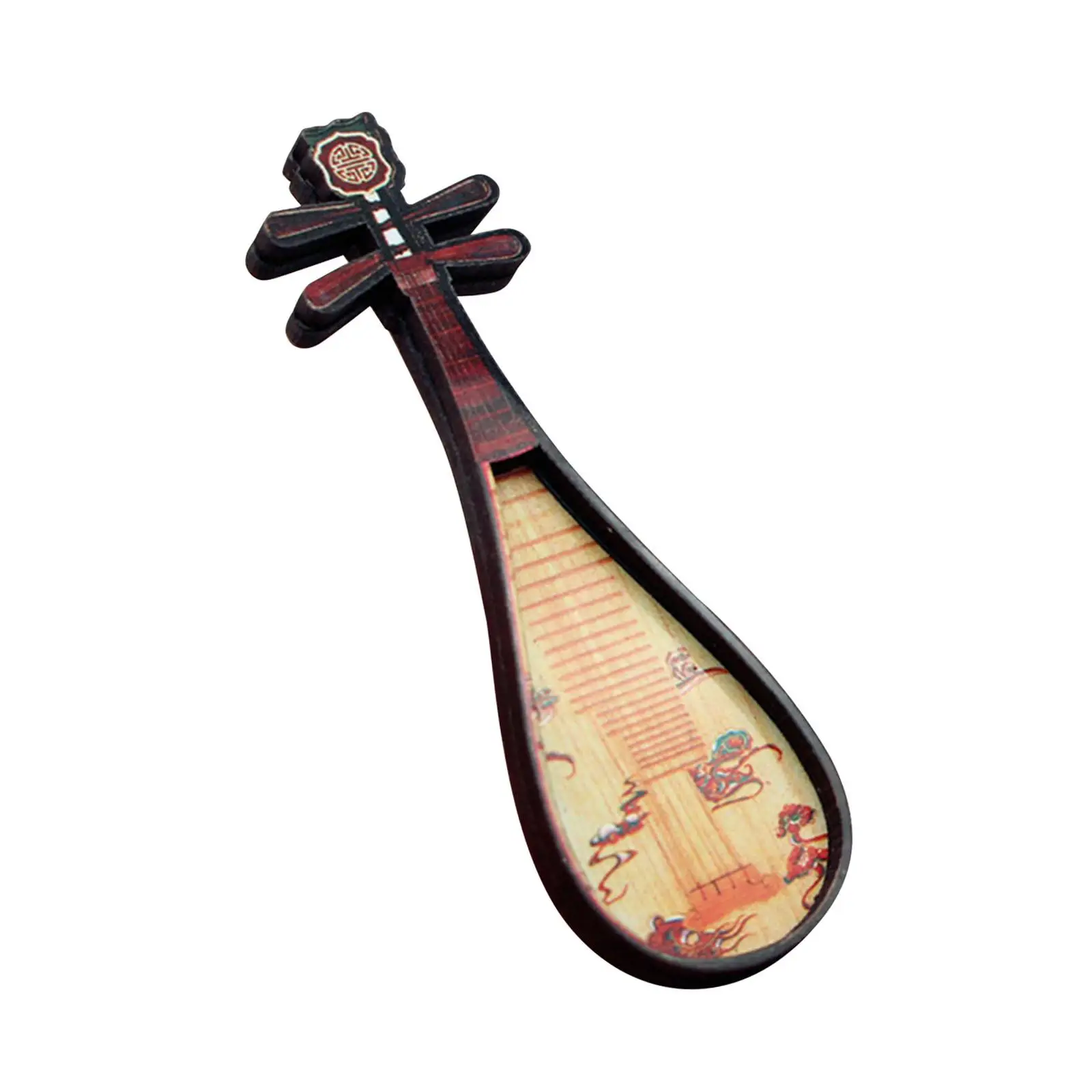 نموذج آلة موسيقية مصغرة لبيت الدمى ملحقات لعبة خشبية مصنوعة يدويًا لتزيين أثاث بيت الدمية 1 12 #6