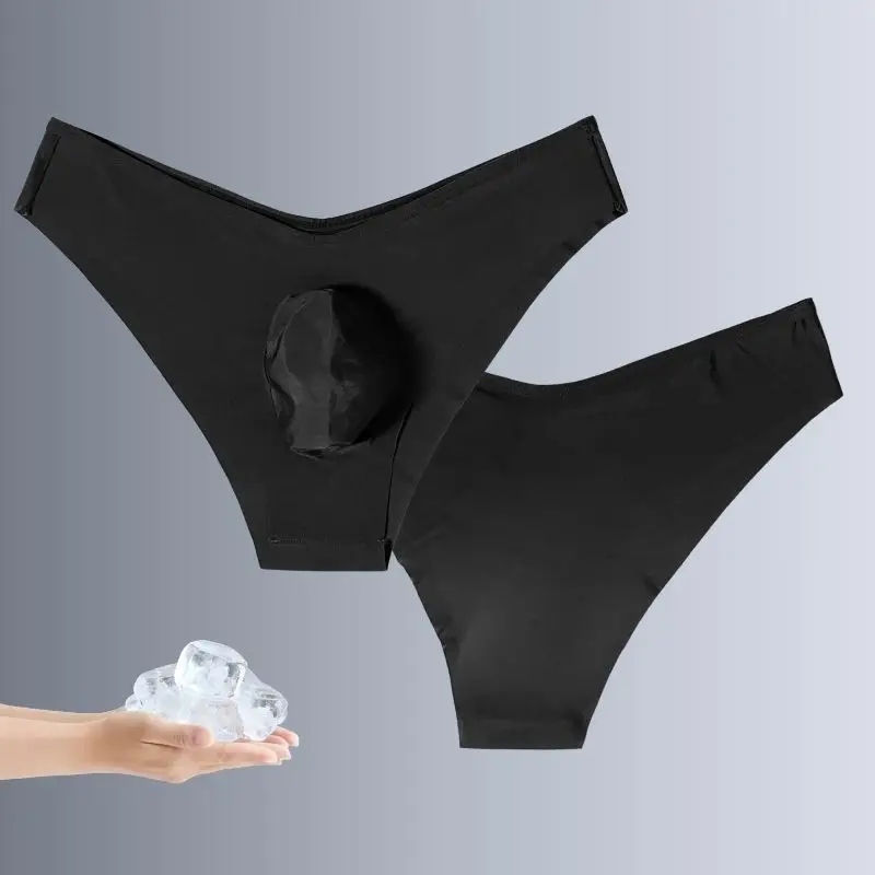 1 Piece Men's Sexy Semi Sheer V-Waist High Cut Briefs - Ultra-Thin Cool Touch Lightweight Breathable Soft Casual Men Underwear