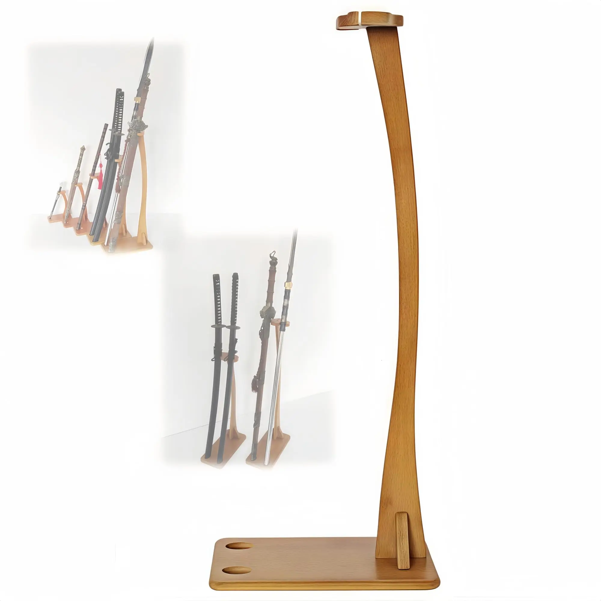 

FANDAO Vertical Sword Display Shelf Wooden Frame for Samurai Blade Inclined Flute Frame Handicraft Weapon Base for Collectors