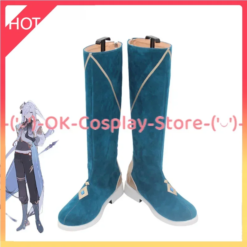 

Shenhe Cosplay Shoes PU Leather Shoes Game Genshin Impact Cosplay Boots Halloween Carnival Prop Custom Made