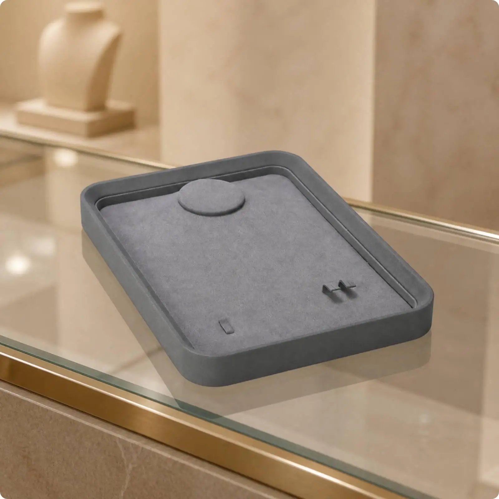 Jewelry Display Tray Felt-Lined Jewelry Tray with Slots Accessory Display Board Soft Padded for Jewelers, Showcases, Counters