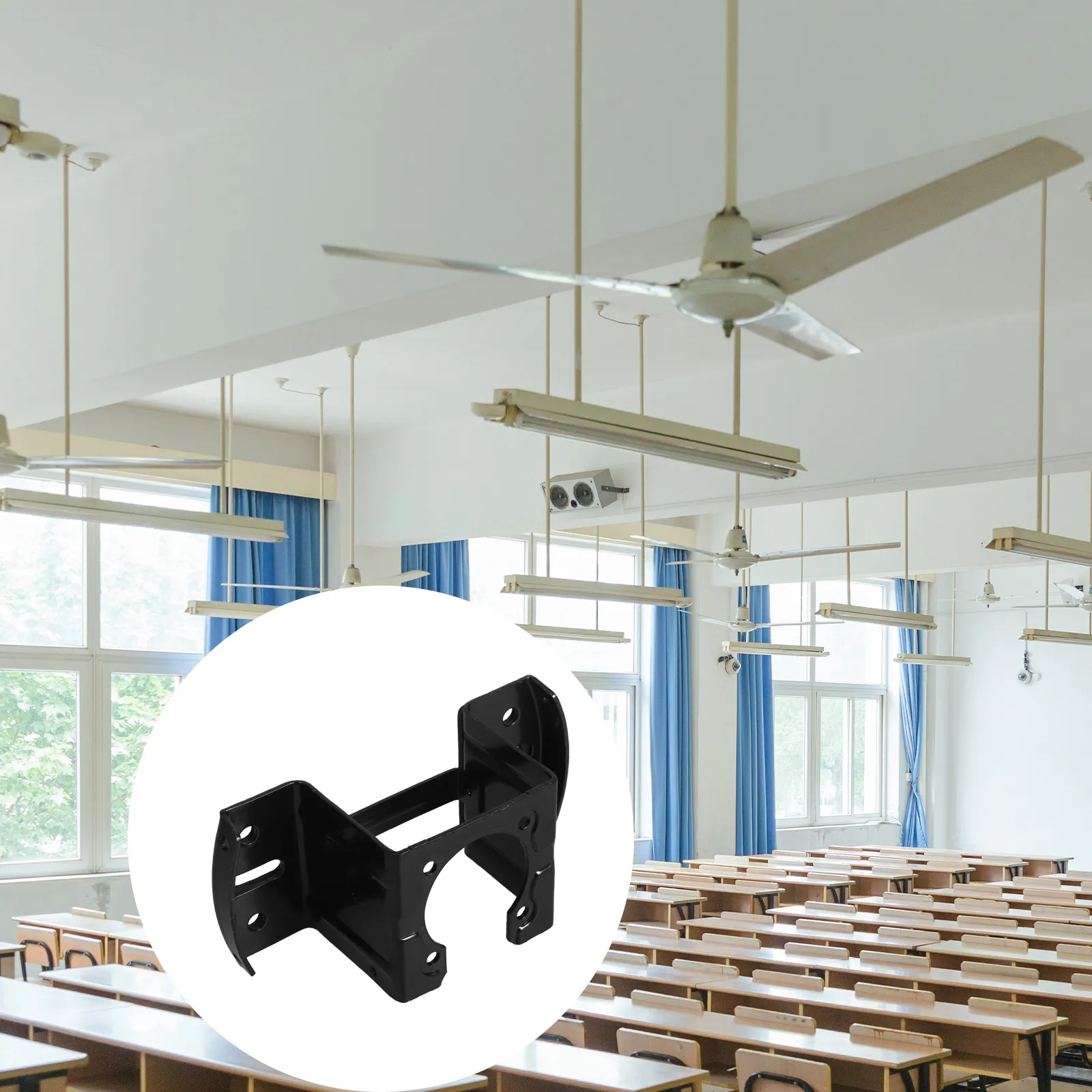 Ceiling Fan Hanging Bracket Black Side Lock Easy Install Ceiling Fan Mounting Kit for Light Fixture Accessories