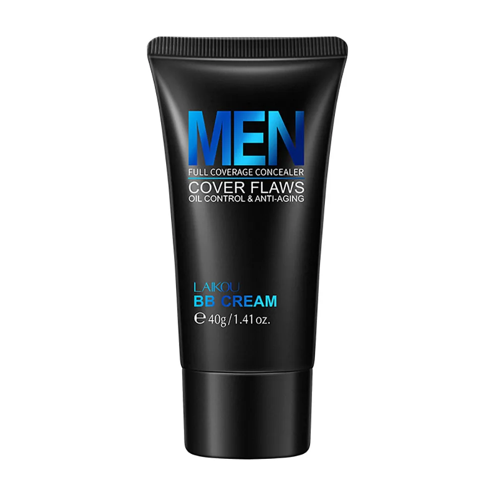 

LAIKOU 40g Men Oil Control BB Cream, Mattifying Face Foundation for Men, Natural Concealer Pore Minimizing Moisturizing Cream