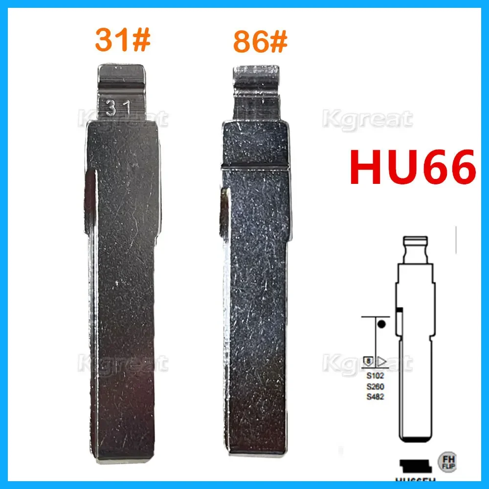 10 pz 31 #86 # HU66 KD blade Flip Remote Key Blade per VW Passat Bora Seat Skoda Audi per Keydiy KD Xhorse VVDI JMD