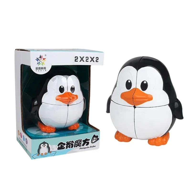 Cubo animal quebra-cabeça panda tigre mouse pinguim brinquedos de estresse cubos mágicos criança brinquedos chaveiro cubo mágico de forma estranha presente antiestresse