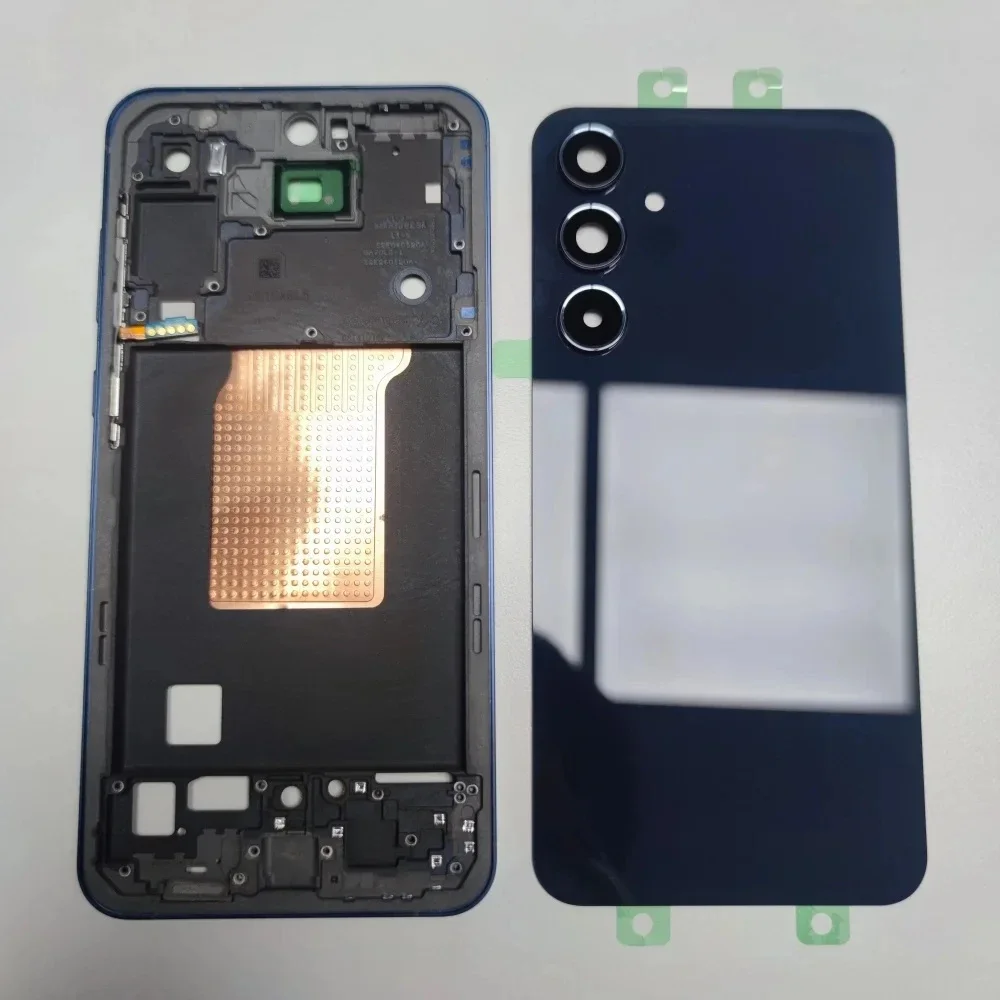 

full housing case For Samsung Galaxy A55 5G A556 ， middle frame glass back cover rear panel housing case repair parts