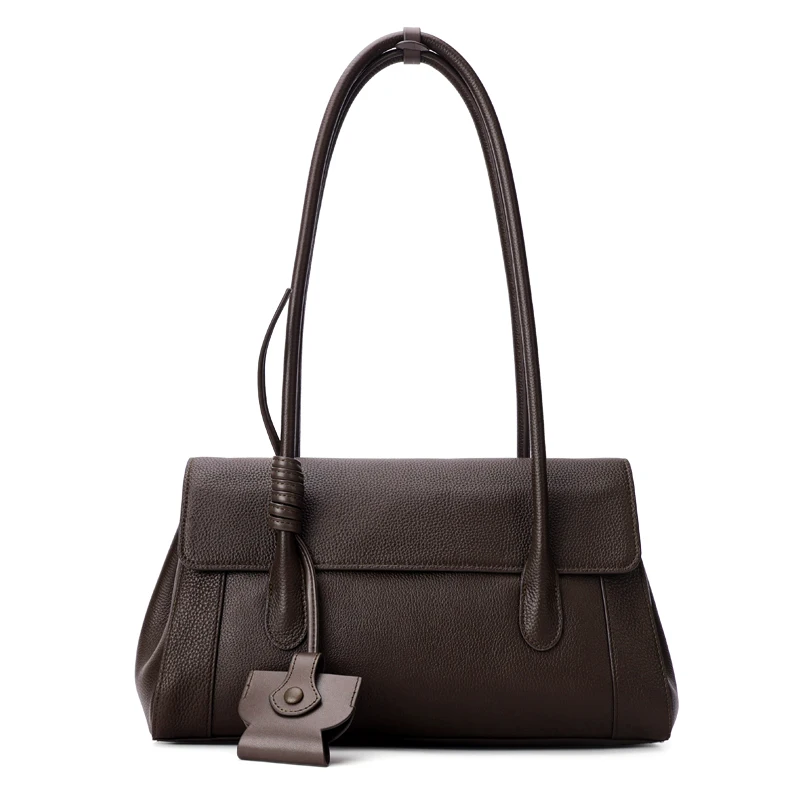 Genuine Leather Women Tote Bag Luxury Female Armpit Shoulder Bag Ladies Fashion Large Capacity First Layer Cowhide Handbag Woman