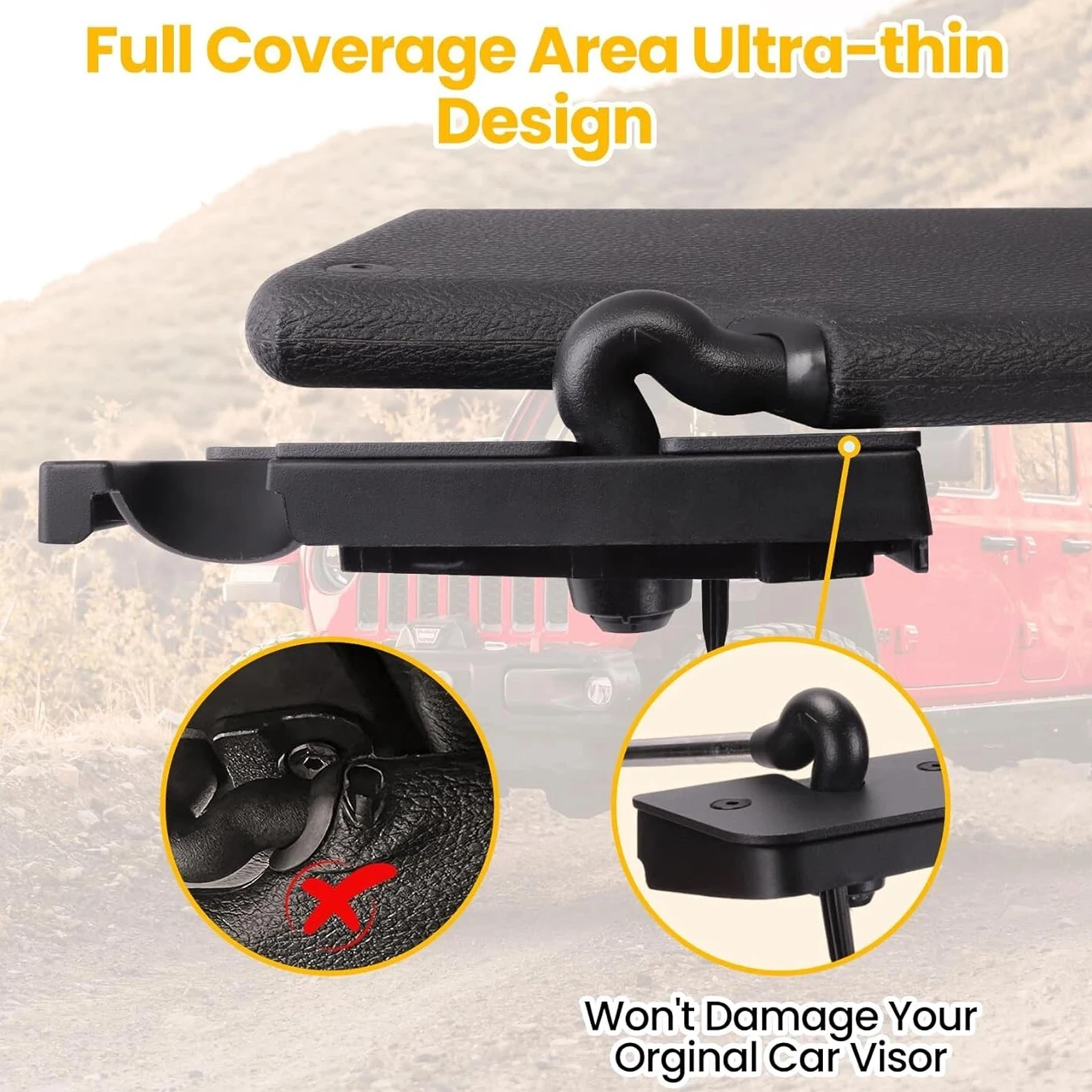 مجموعة مشابك إصلاح حاجب الشمس للسيارة من سبائك الألومنيوم لواقي الشمس لسيارة جيب رانجلر JK JKU