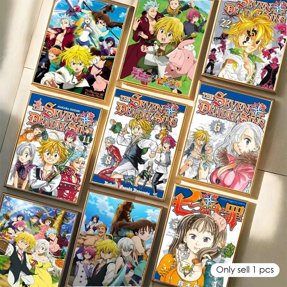The Seven Deadly Sins Meliodas Elizabeth Liones Nakaba Suzuki Fantasy Shonen Poster Office Fine Reproduction French Canvas