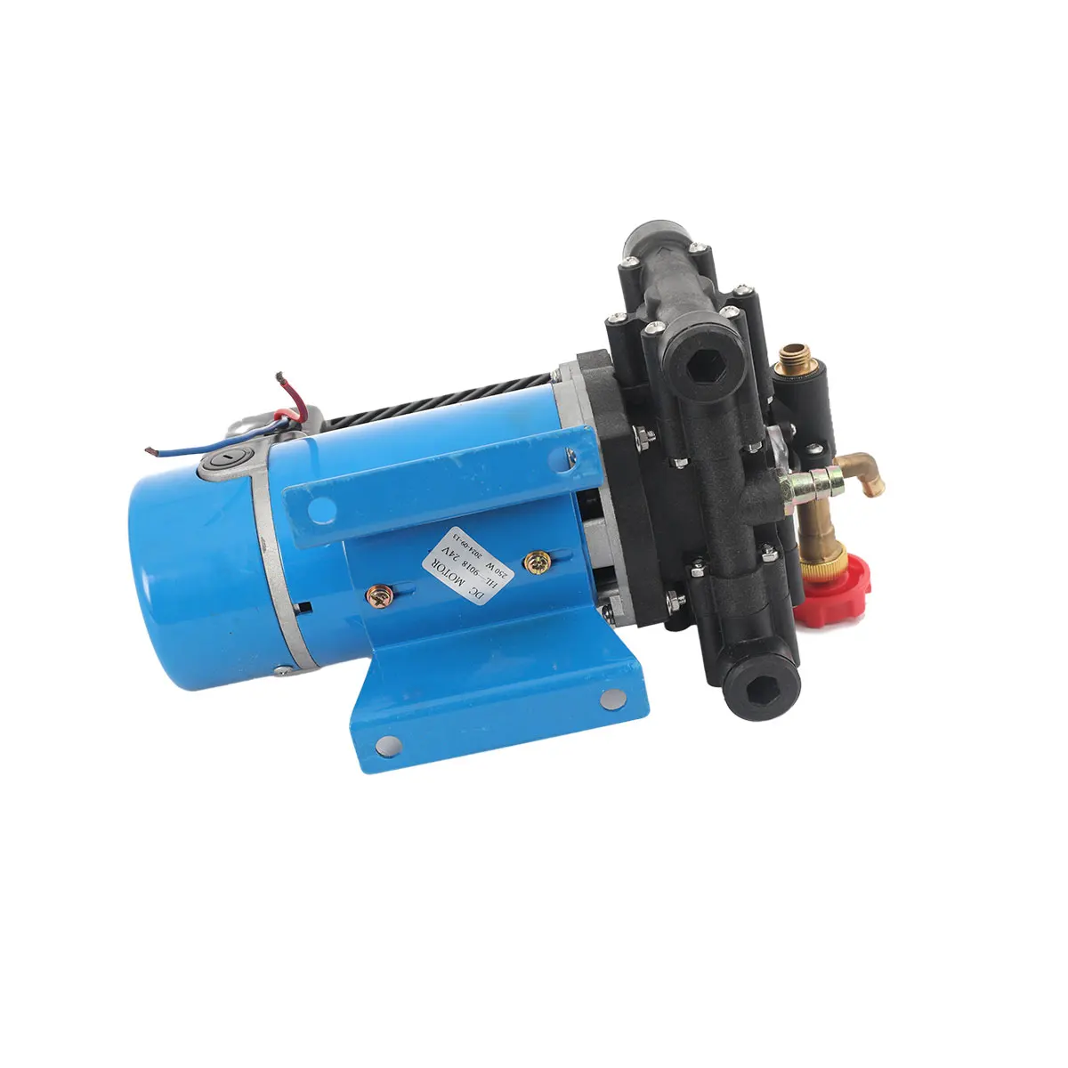 Landwirtschaftliche elektrische Hochdruckpumpe, 24 V, 16 l/min, Doppelzylinder-Kolbenpumpe, Sprühen, Bewässerung, Autowaschanlage, Pestizidsprüher – Detail 23