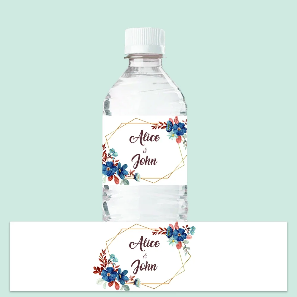 Celebration Label Wedding Personalized Water Bottle Label Decal Custom Name Text Decal Suitable for Bridal Gift Parties