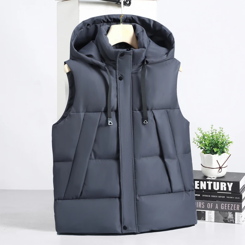 

Мужской ветрозащитный дышащий жилет для езды на велосипеде на открытом воздухе, терможилет со съемным капюшоном, модный и модный морозостойкий и теплый жилет