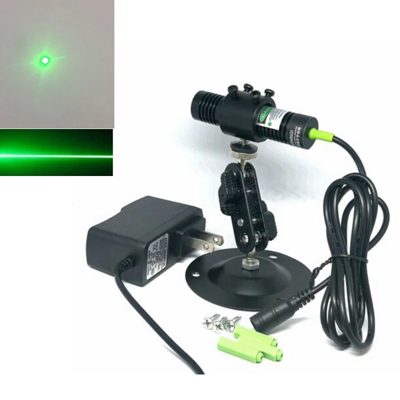 Diode laser à faisceau vert, technologie à faisceau linéaire, alimentation et support, 532nm, 10mW, 30mW, 50mW, 18x75mm W, 5V