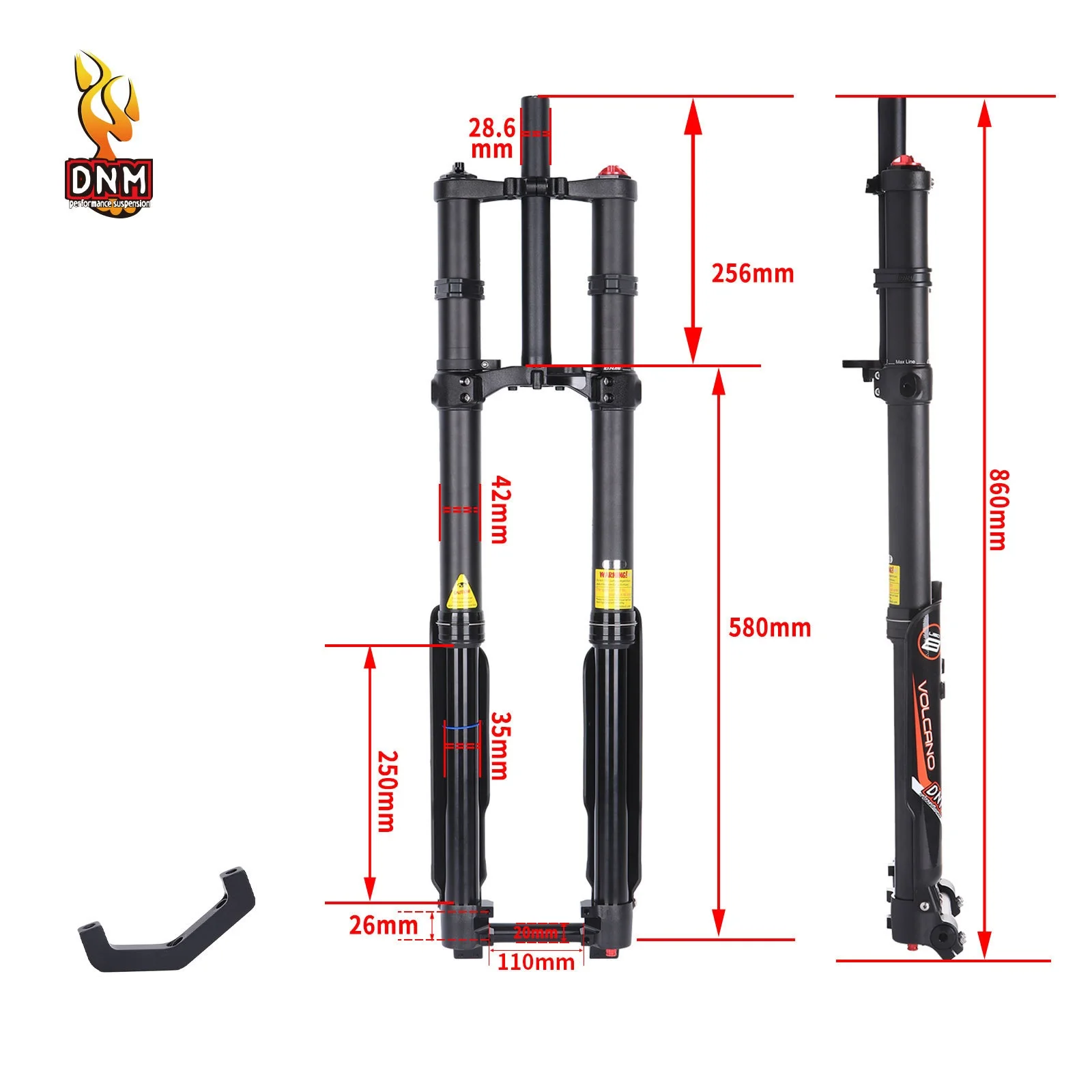 DNM Double ShouldFront Fork USD-8N/8C Downhill Mountain Electric Bike Air Suspension Fork 203mm 20mm Axle Dual Disc Brake