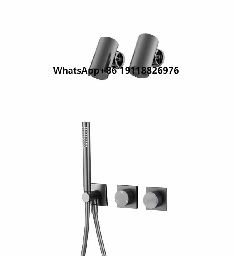 

3 Ways Waterfall Design Wall Mounted Concealed Rain Rainfall Bathroom Complete Brass Water Tap Hot Bath Shower Faucet System