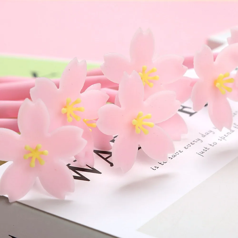 0.5mm Gel Pens Silicone Pink Creative Cute Kawaii sakura Flower Stationery Office School Supply Gel Pen Korea Black Ink