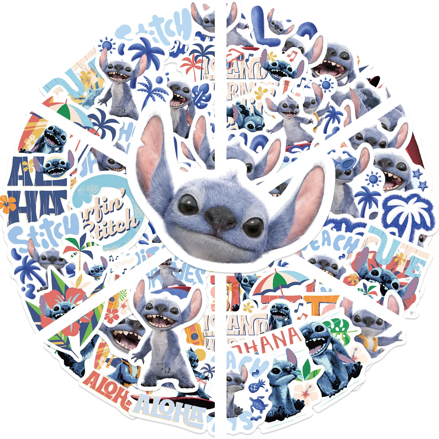 

10/30/50PCS New Stitch Cute Doodle Stickers Disney Cartoon Animated Decals Children's Toys Decorative Pencil Case Guitar Bike