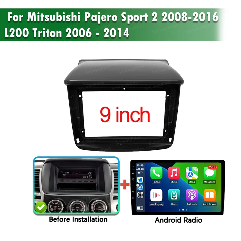 Android 16 Car Radio Stereo Head Unit For Mitsubishi Pajero Sport 2 2008 - 2016 L200 Triton 2006 Video Player GPS Touch Screen view 3