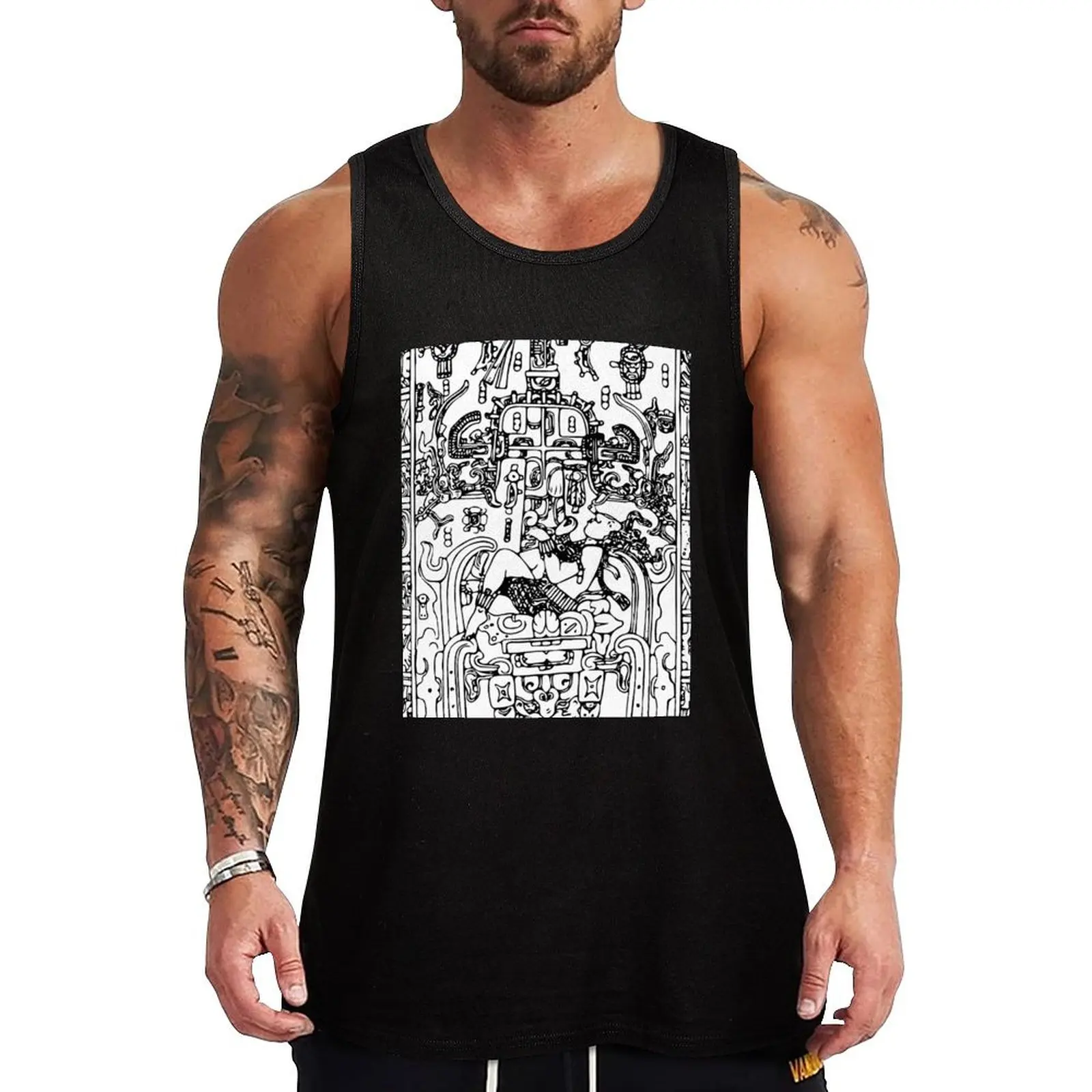 Camiseta sin mangas con diseño de árbol del mundo Mayan Astonaut Pakal Palenque, camiseta informal para uso diario, camiseta básica ligera sin mangas