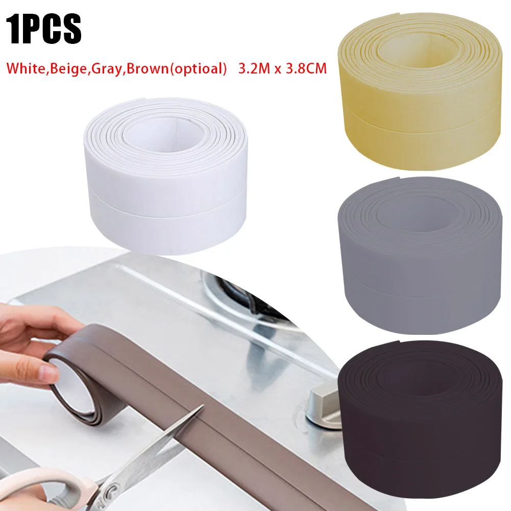 Waterproof Mildew Tape PVC Corner Sticker Kitchen Bathroom Adhesive PVC Sealing Tape Sink Caulk Strip Corner For Sealing Sinks