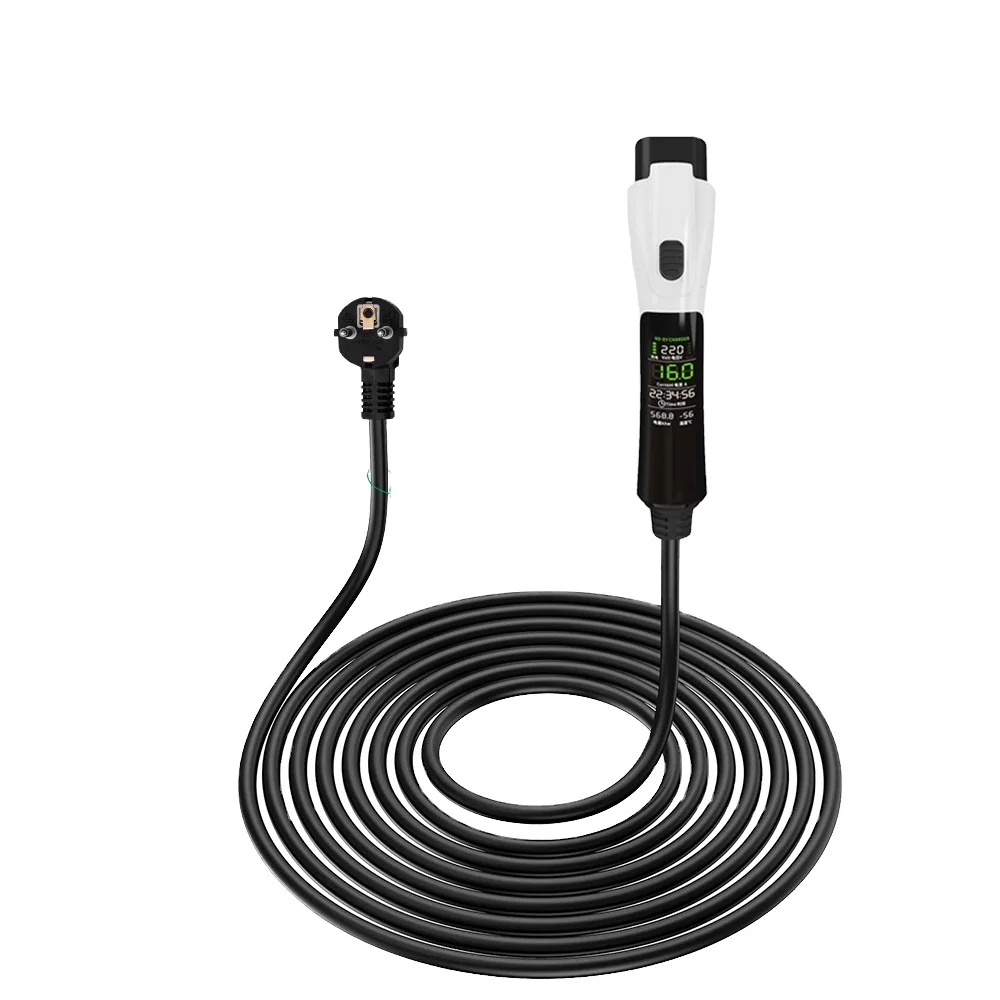 GBT Portable EV Charger 3.5kW 16A with Schuko Plug 5M Cable IP55 Output Home EV Charging Cable