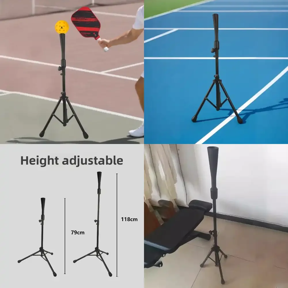 WAP01  Portable Pickleball Hitting Training Stand Adjustable Pickleball Training Base Practice Pickleballs Trainer Iron Sport