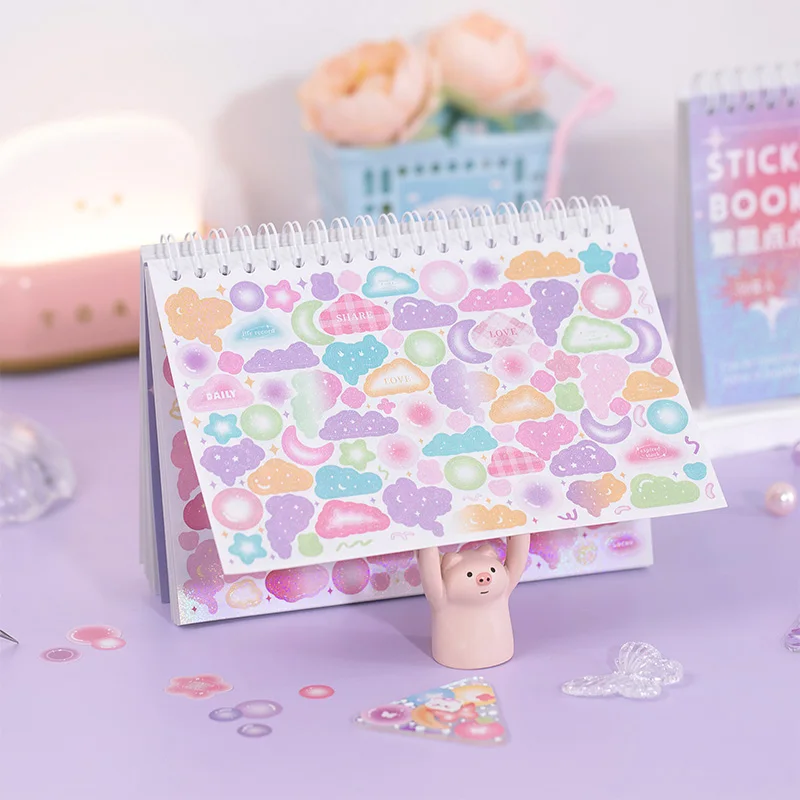 Mr. Paper 1 Style 50pcs/Book Copperplate Paper Coil Sticker Book Cartoon Pattern DIY Handbook Guka Decoration Material Collage