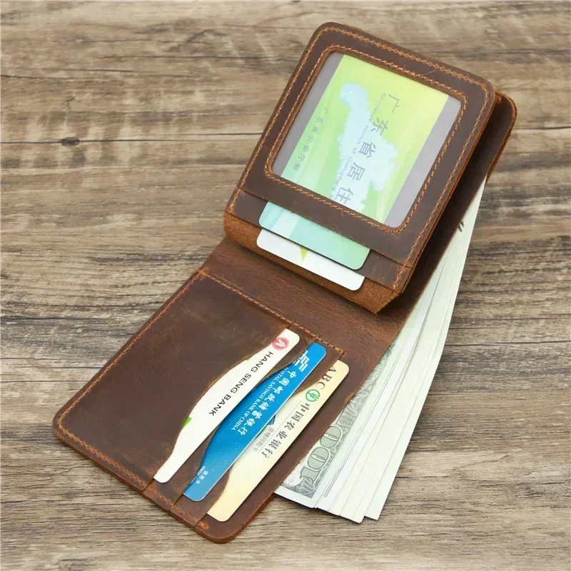 Personalized Best Genuine Leather Mens Wallet with Coin Pocket Minimalist Engraved Bi Fold Pure Leather Wallet for Men