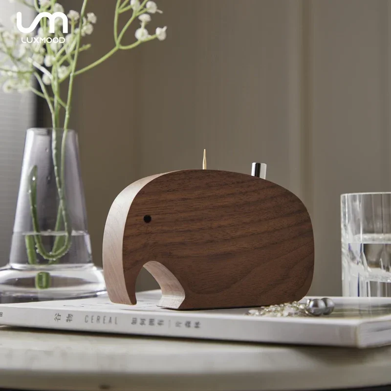 

Nordic, Baby Elephant Toothpick Box Walnut Press Toothpick Box Light Luxury Premium