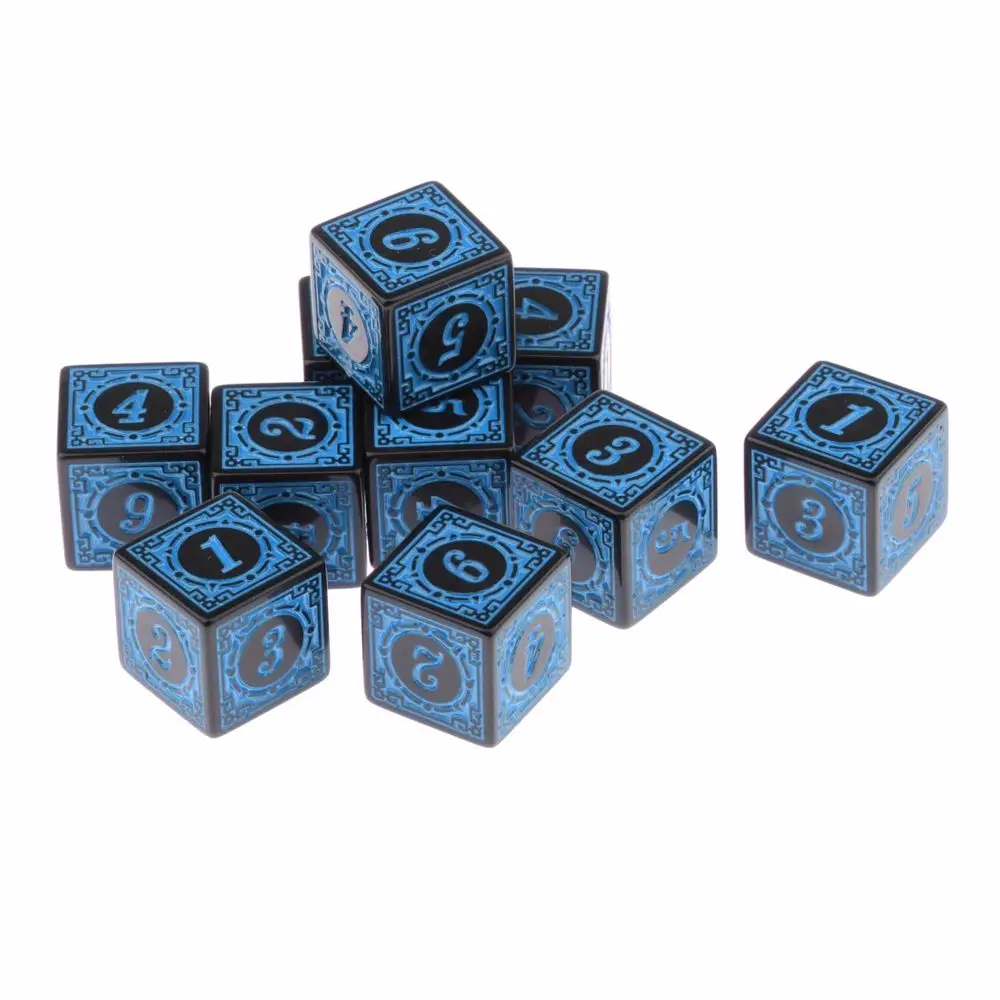 

10pcs D6 Table game Multi Sided Acrylic Dices Polyhedral