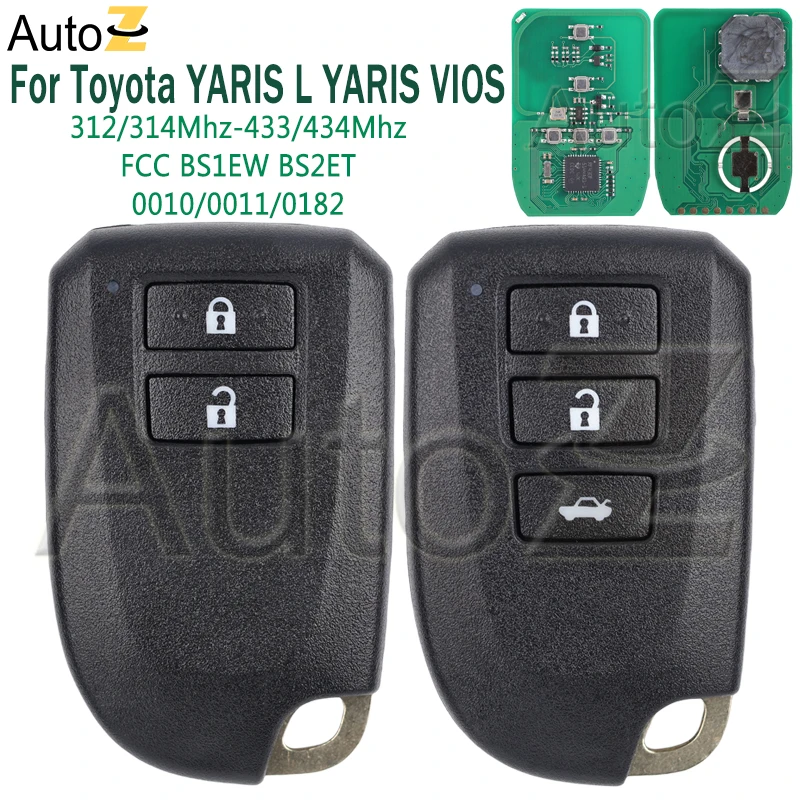 

Автомобильный смарт-ключ управления 312/314/433/434 МГц для Toyota VIOS YARIS L YARIS 0010/0011/0182 8A чип FCC BS1EW BS2ET автоматический дистанционный ключ