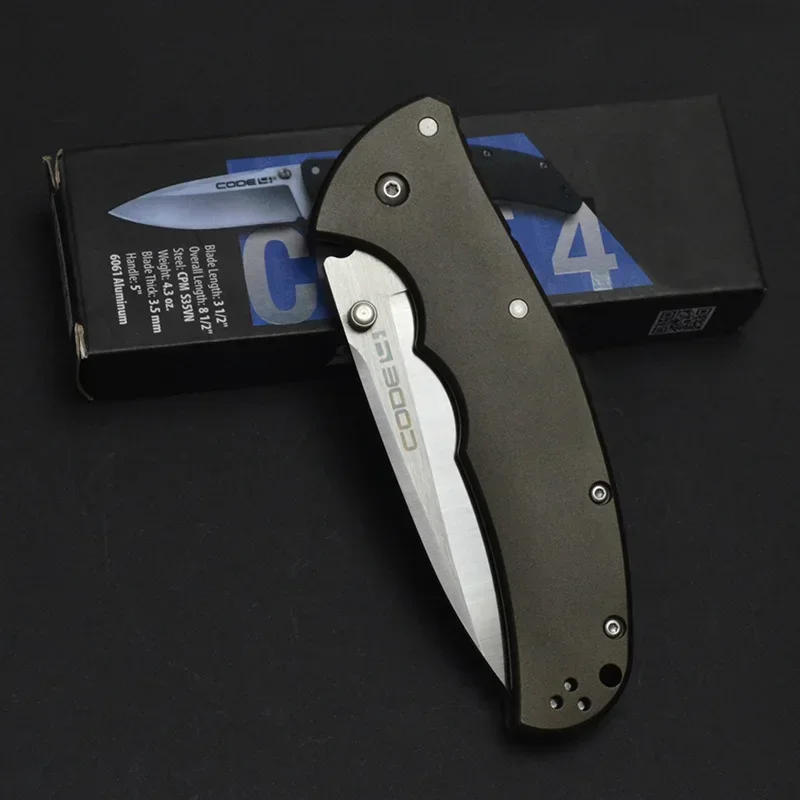 Cold S35VN Steel Code 4 Tactical Knife Aluminium Handle Rescue Outdoor Survival Camping EDC Tool Utility Pocket Folding Knife