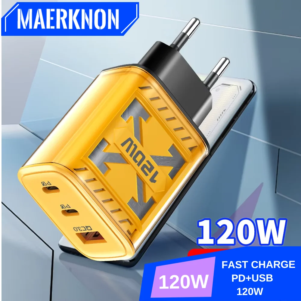 

3 In 1 Multi Ports Charger USB Type C Fast Charging Charger Mobile Phone Adapter For iPhone Xiaomi Huawei Samsung Quick Charging