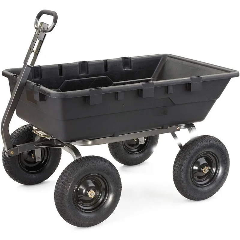 Carts Heavy Duty Poly Yard Dump Cart Garden Wagon