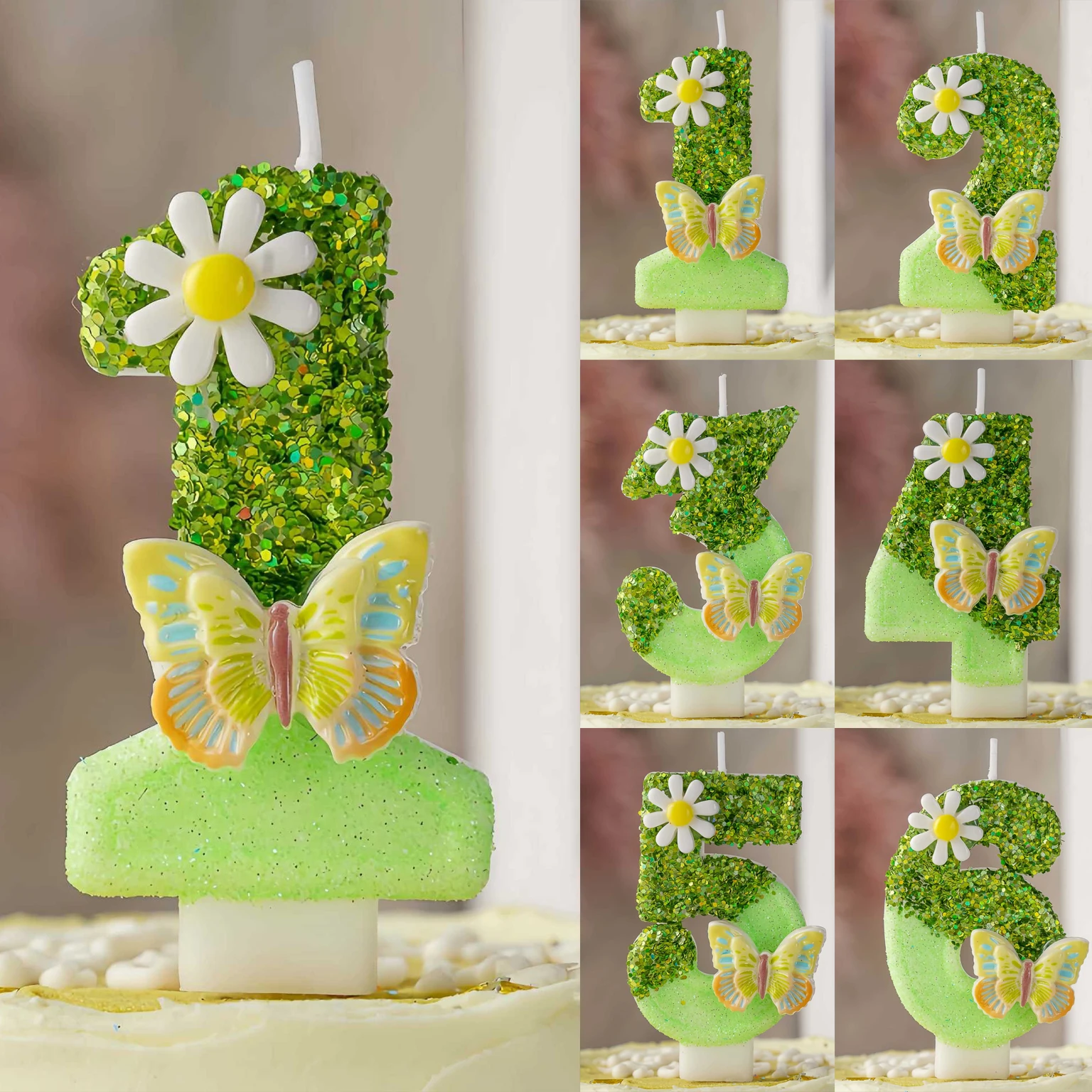 Candle Making Things - Green Wax 0-9 Number Birthday Candles