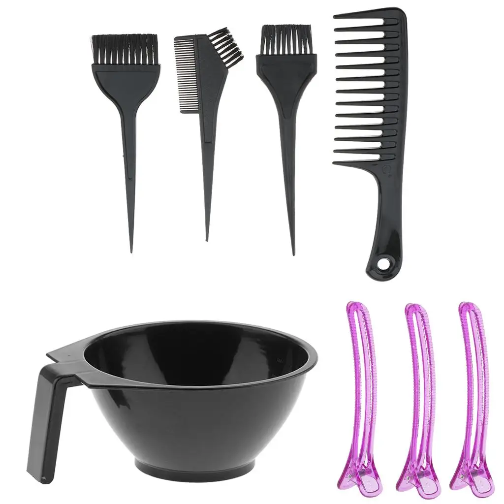 

8Pcs Coloring Brushes Detangling Shampoo Comb Mixing Bowl Tools Set