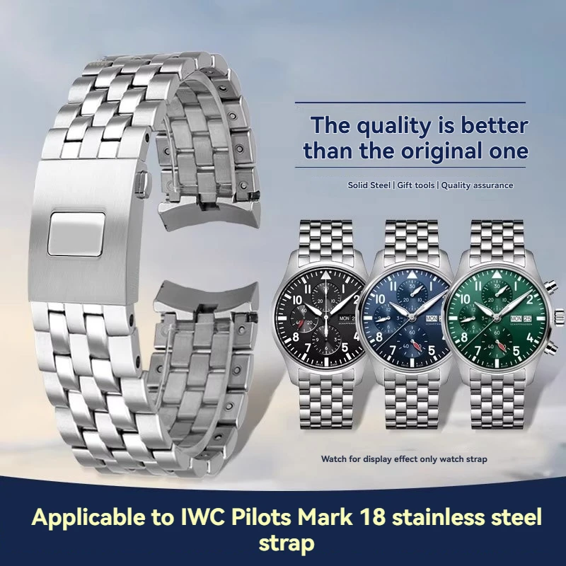 ل IWC الطيار حزام ساعة اليد 20 مللي متر 21 مللي متر مارك السابع عشر الثامن عشر الأمير الصغير IW377714 IW377717-الفولاذ المقاوم للصدأ الدقة استبدال الفرقة