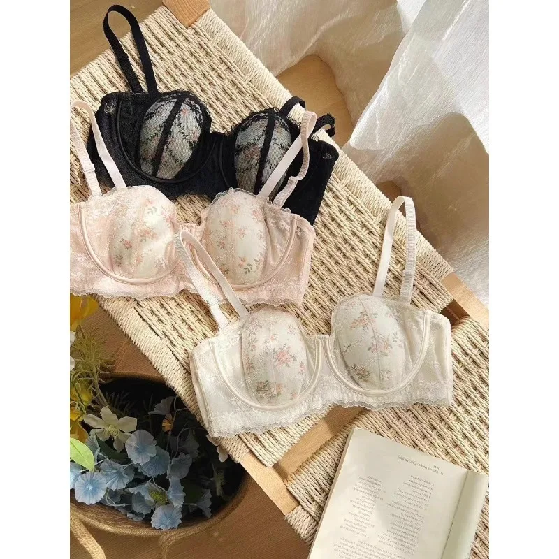 

Сексуальный бюстгальтер с мягкой проволокой и заячьими ушками, большой бюст, минимайзер, комплект чистого нижнего белья, тонкий кружевной комфортный бюстгальтер с поддержкой пуш-ап для женщин, S-XL