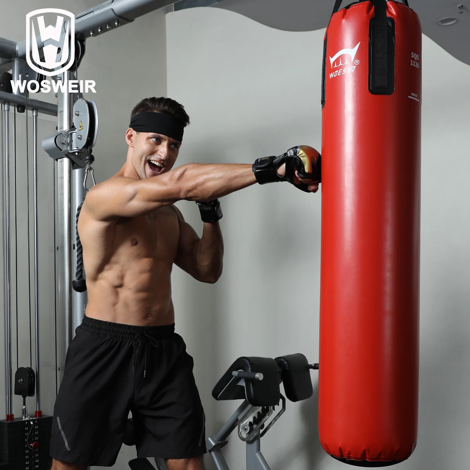 

WOSWEIR-Hanging PVC Boxing Bag,Punching Bag, Home Gym Training, Water, MMA, Karate, Judo, Muay Thai, Kickboxing, Self Defense