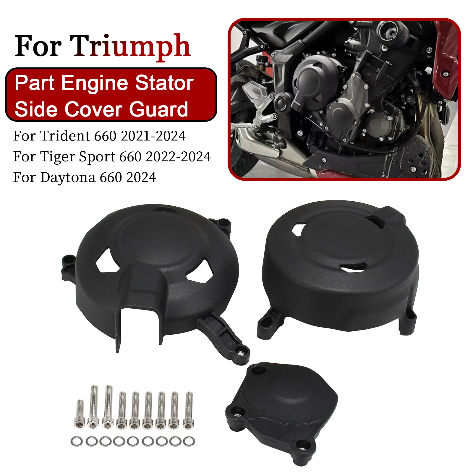 Protector de la tapa lateral del estator del motor para motocicleta Triumph Tiger Sport 660 Trident 660 Daytona 660