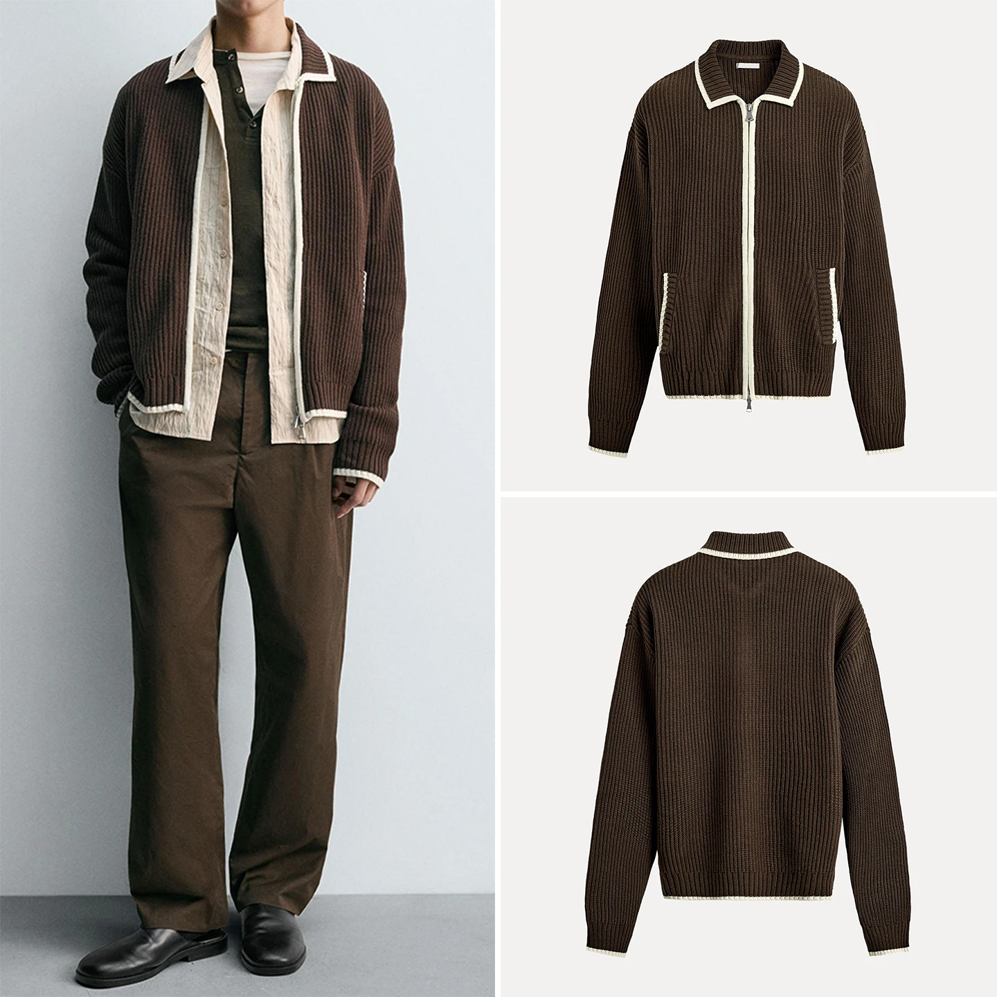 

Повседневный вязаный цветной свитер Blo. Мужская универсальная повседневная одежда. Длинный свеч. Дышащий удобный трикотаж Z. 2025 г. Осень...