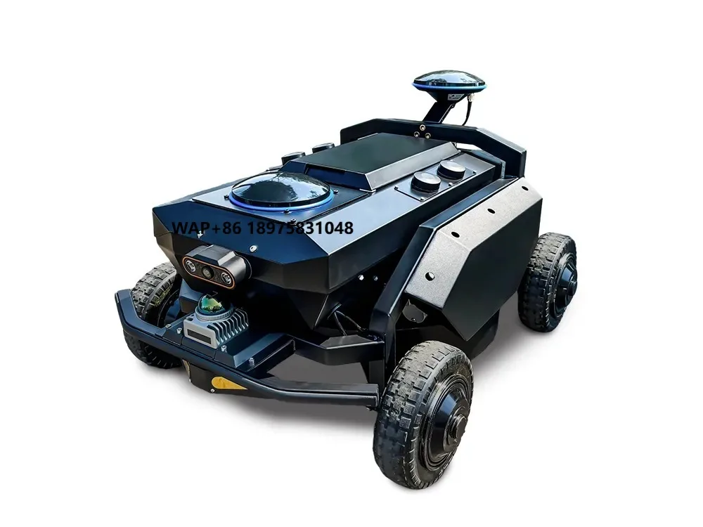 Mulching Unmanned Remote Control Electric Lawn Mower 48V 850W*2  Slope Cordless Grass Cutter for Orchard Farm River Embankment