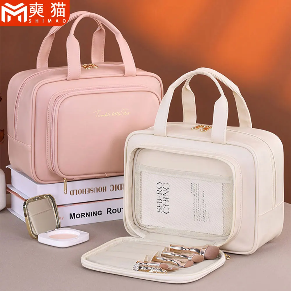 

Новая дорожная сумка для хранения для женщин, женская портативная ручная сумка для туалетных принадлежностей большой емкости, косметический органайзер, сумка для мытья, косметичка